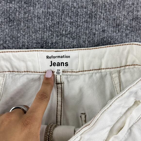 Reformation Jeans Womens 27 Lexi High Rise Wide Leg Ivory Button Fly Casual Chic - Picture 9 of 16